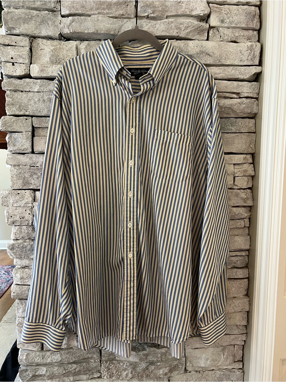 Brooks Brothers Yellow & Blue Striped Button Down XL/L